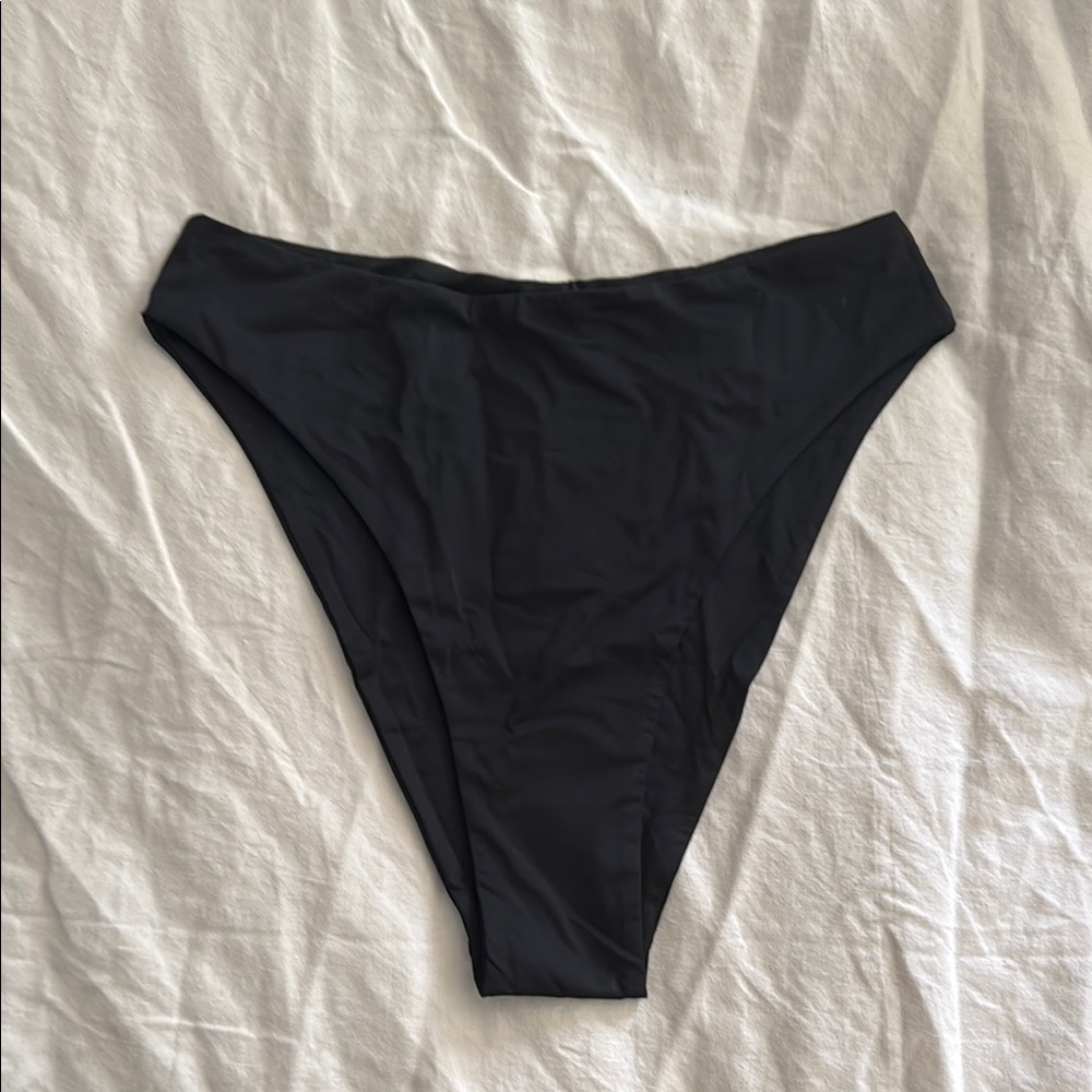 Black Women's High Waisted Swim Bottom from Riot Swim